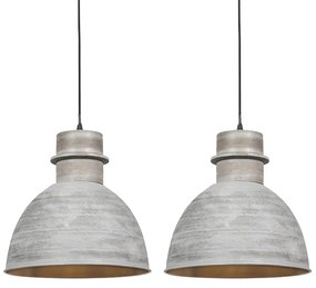 Zestaw 2 x lampa wisząca szara - Dory Rustykalny / Vintage Oswietlenie wewnetrzne