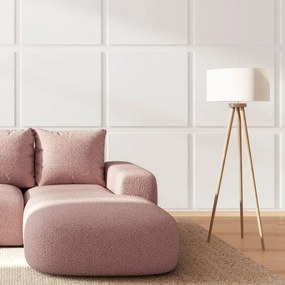 Różowy narożnik z materiału bouclé (prawostronny/z szezlongiem) Monce – Rodier
