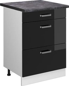 Szafka dolna do kuchni czarny wysoki połysk 60x60x81.6 r-line