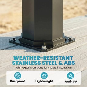 Outsunny Prysznic solarny 60 l prysznic ogrodowy z obrotową deszczownicą i kranem, regulacja temperatury | Aosom PL