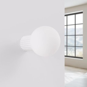 Kinkiet HALO biały IP44 ryflowany SOLLUX  LIGHTING