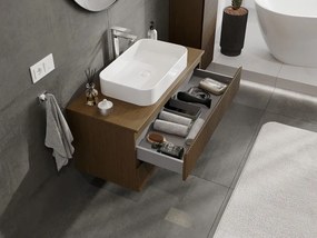 Mexen Rivel szafka łazienkowa podumywalkowa 100 cm, 2 szuflady, ryflowana , orzech - 91A20-10047-2-BFF86