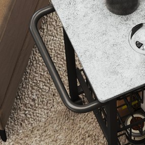 HOMCOM 3-poziomowy wózek kuchenny na kółkach, mobilny wózek do serwowania, wózek kuchenny z 3 stalowymi koszami, wózek do serwowania