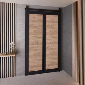 Drzwi Przesuwne QUDIO M1 Czarny + Dąb Craft Złoty 100