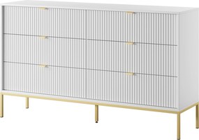 Komoda STELLARE 154 cm do Salonu Sypialni 6 Szuflad Biały