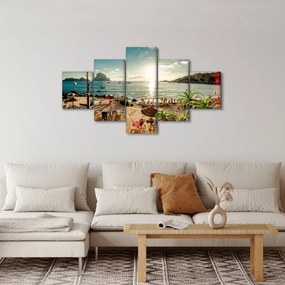 Obraz - Plaża z ludźmi (125x70 cm)
