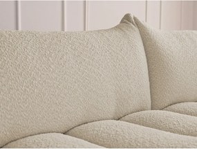 Beżowy narożnik z materiału bouclé (prawostronny/z szezlongiem) Azra – Bobochic Paris