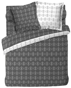 Biało-ciemnoszara bawełniana pościel dwuosobowa 240x220 cm Aristide – douceur d'intérieur