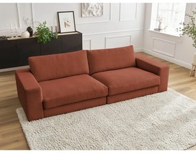 Sztruksowa sofa w kolorze terakoty 274 cm Leonard – Bobochic Paris