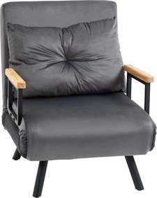 HOMCOM Rozkładana sofa do salonu z poduszkami stylowa kanapa do spania ciemnoszara 120 kg | Aosom PL