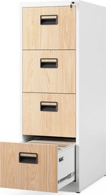 Szafka kartotekowa Eco Design Sara V4, 46x62x132 cm, biały/dąb sonoma