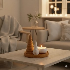 Świecznik na tealight AMIRA z choinką, Ø 13 cm