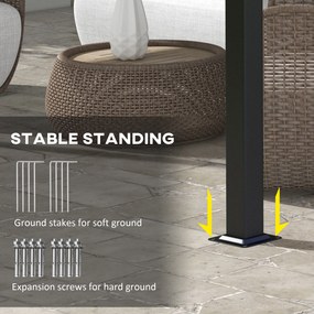 Outsunny Markiza przeciwsłoneczna. Pergola, odporna na warunki atmosferyczne, w zestawie materiały montażowe, 3 x 3,5 m, ciemnoszary | Aosom PL