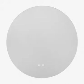 Okrągłe Lustro Ścienne Do Łazienki Z Oświetleniem Led I Funkcją Przeciwmgielną Riben Ø50 Cm - Sklum
