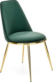 Velvetowe krzesło na złotych nogach K460