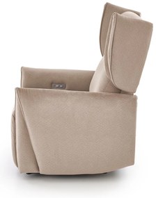 Fotel wypoczynkowy elektrycznie rozkładany beżowy GELATO