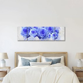 Obraz - Niebieskie róże (170x50 cm)