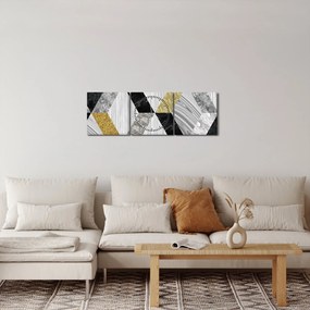 Obraz - Teksturowany wystrój (z zegarem) (90x30 cm)