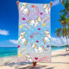 Ręcznik plażowy UNICORN PONNY 100x180 cm kolorowy, 100% mikrofibra