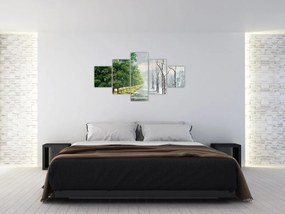 Obraz - Zima kontra lato (125x70 cm)
