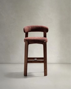 Brązowy/w ciemnym naturalnym kolorze hoker z litego drewna jesionowego (wysokość siedziska 75 cm) Granite – Kave Home