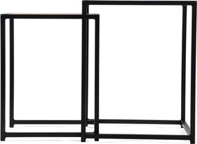 Stoliki w dekorze dębu zestaw 2 szt. 38x38 cm Noah – Bonami Essentials