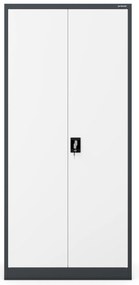 Szafa na dokumenty biurowa metalowa antracytowo-biała: JAN H, 900 x 1950 x 400 mm