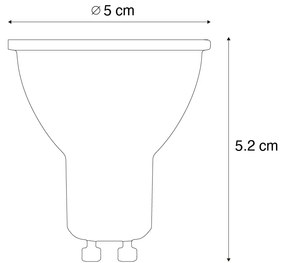 Set van 5 GU10 50mm dimbaar in Kelvin LED lampen helder 4.9W 400 lm 2200-3000K
