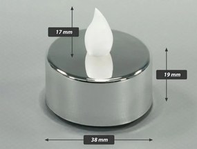 Dekoracyjny zestaw świeczek LED, srebrny, 4 szt