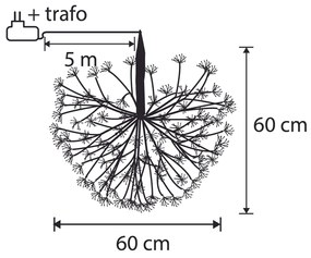 Zewnetrzna Świąteczna lampa wisząca kula czarna 60 cm z LED z timerem IP44 - Nobu Oswietlenie zewnetrzne