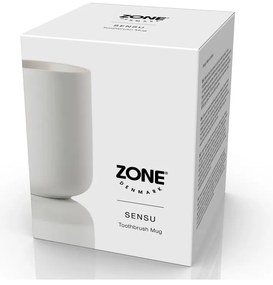 Biały kamionkowy kubek na szczoteczki do zębów Sensu – Zone