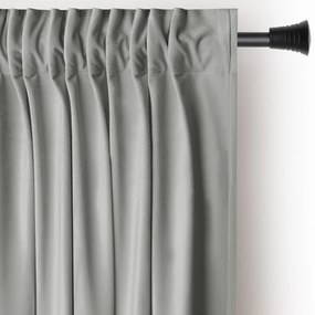 Jasnoszara aksamitna zasłona częściowo zaciemniająca (dimout) 140x270 cm Pleat – Restilo