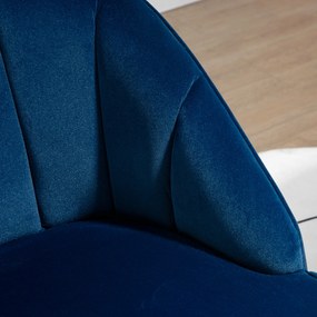 HOMCOM Fotel uszak Lounge z wykończeniem aksamitnym Fotel relaksacyjny Niebieski