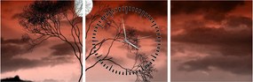 Obraz - Księżyc oświetlający noc (z zegarem) (90x30 cm)