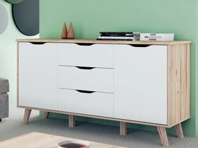 Komoda w stylu skandynawskim Vankka 231, kolor dąb/biały