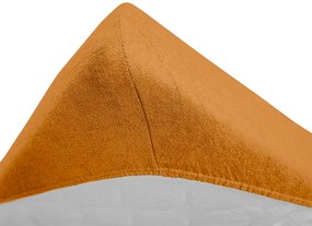 PrzytulneMieszkanie.pl Prześcieradło frotte do łóżeczka morelowe 70x140 cm