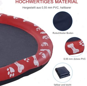 PawHut Basen dla psów, Plac Zabaw Wodny, antypoślizgowy, wytrzymały, przyjazny dla zwierząt, Ø170 cm, Czerwony