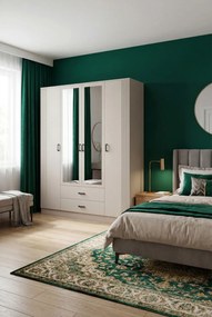 Kaszmirowa czterodrzwiowa szafa uchylna z lustrem T0-K44