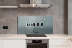 Panel szklany do Kuchni Nuty na Klawiszach Pianina