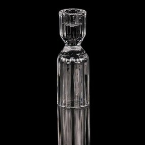 Świecznik szklany 14,5 cm na świecę stożkową, przezroczysty