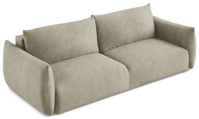 Beżowa rozkładana sofa z tkaniny szenilowej 230 cm Leila – Makamii