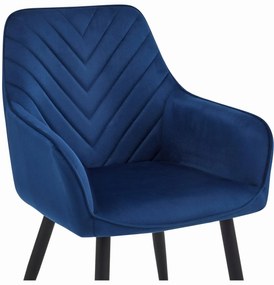 Krzesło jadalniane NANA VELVET, niebieskie