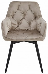 Obrotowe krzesło do jadalni JORK360 VELVET, beżowe