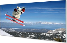 Panel nad Blat Kuchenny Narciarz w Wysokich Górach