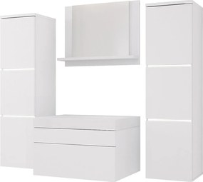 Zestaw mebli łazienkowych, Matowa biel, Matowa biel, 120 x 110 cm