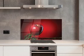 Szkło do Kuchni na Ścianę Czerwone Jabłko w Wodzie