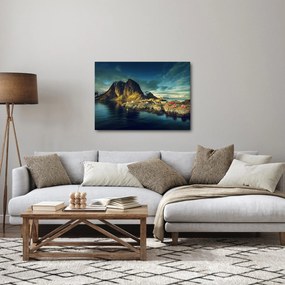 Obraz wioski rybackiej w Norwegii (70x50 cm)