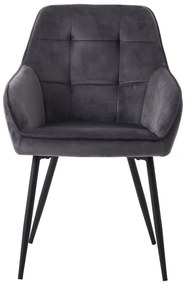 Szare aksamitne krzesła z podłokietnikami zestaw 2 szt. Nolan Square – Unique Furniture