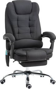Vinsetto fotel biurowy do masażu krzesło obrotowe 6-punktowy masaż i ogrzewanie ergonomiczny odchylany do 135° z pilotem do 120 kg czarny | Aosom PL