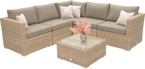 Zestaw rattanowy MALIBU dla 5 osób (cappuccino)